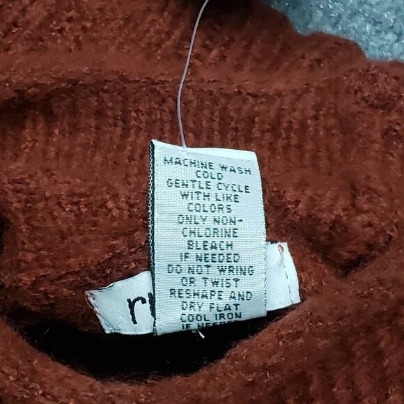 Rue21 Cropped Sweater Womens S Red Long Sleeve Raglan Turtleneck Ribbed Knit New - Picture 12 of 12